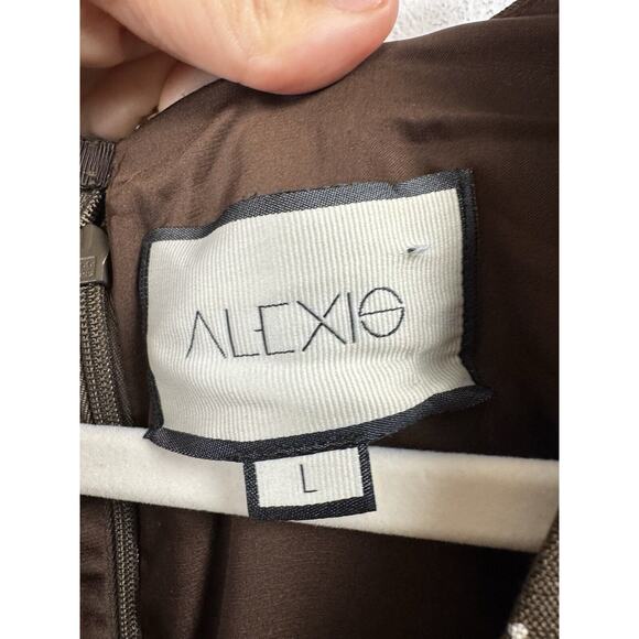 Alexis Brown Polka Dot Dress Retail $395 Old Money Preppy Luxury Designer Twee L - Picture 2 of 10